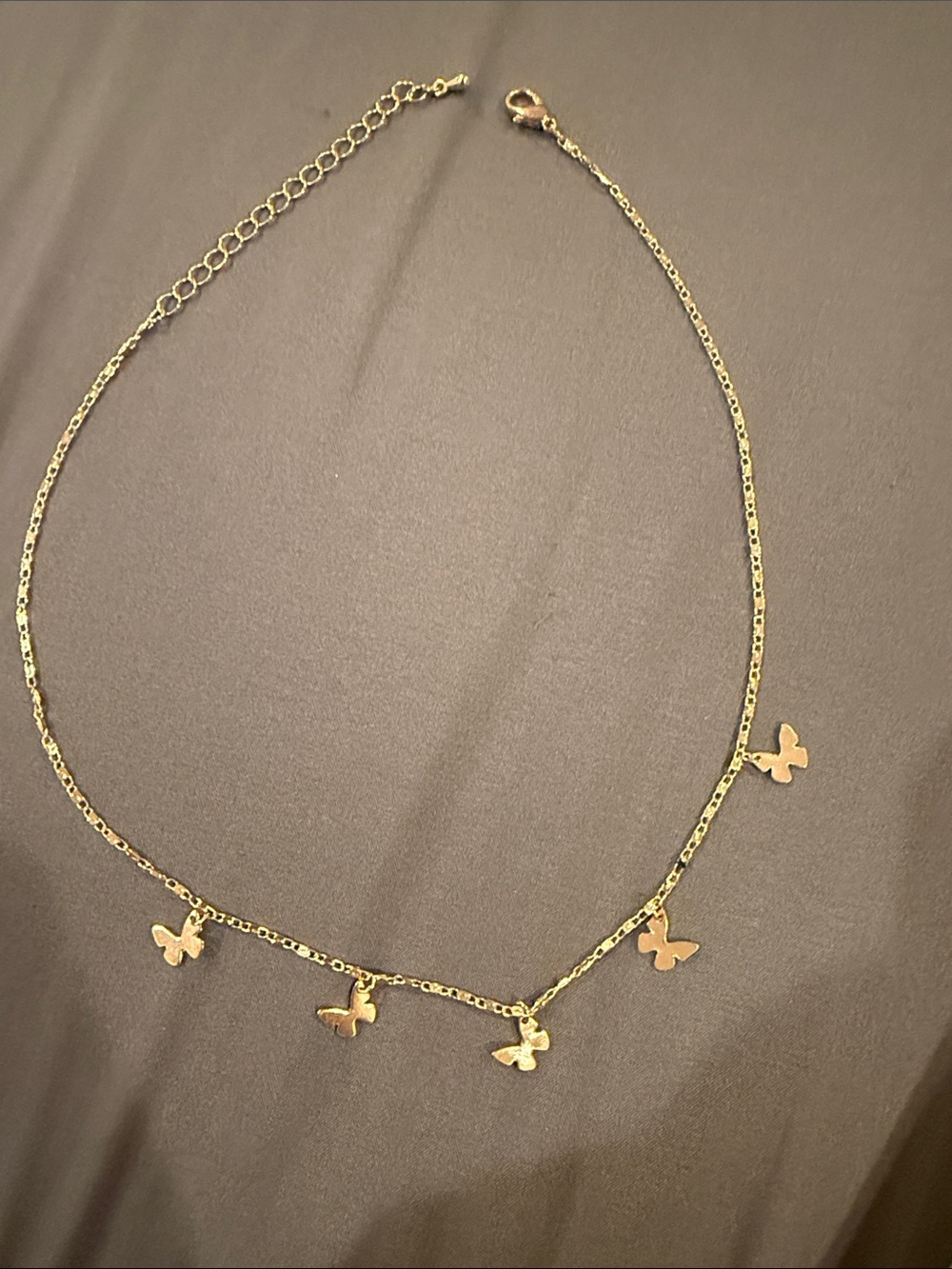 Butterfly Charm Necklace - Women's Delicate Chain